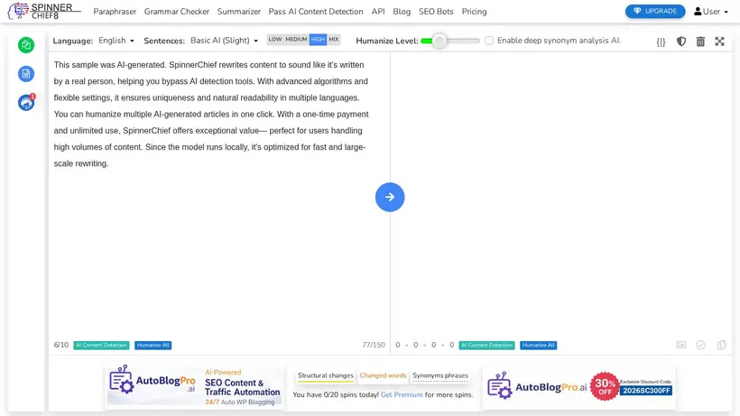Spinner Chief homepage screenshot