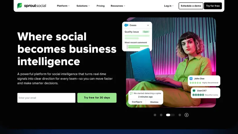 Sprout Social homepage screenshot