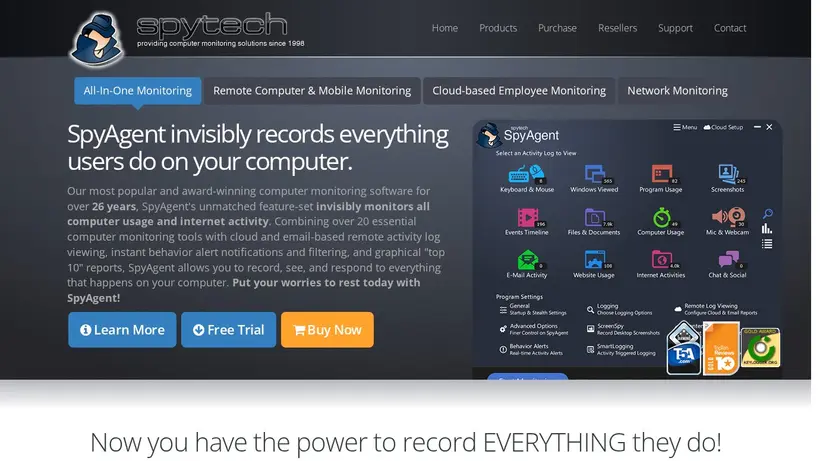 Spytech-Web homepage screenshot