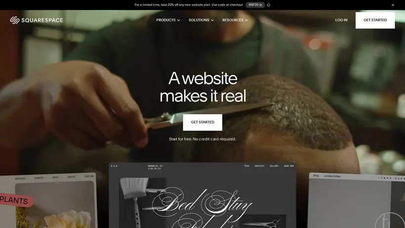 Squarespace homepage screenshot