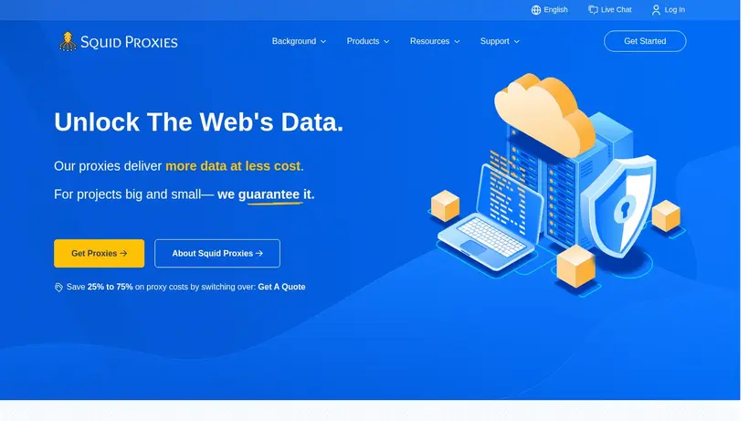 Squid Proxies homepage screenshot