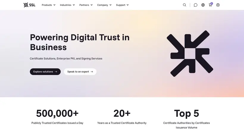 SSL.COM homepage screenshot