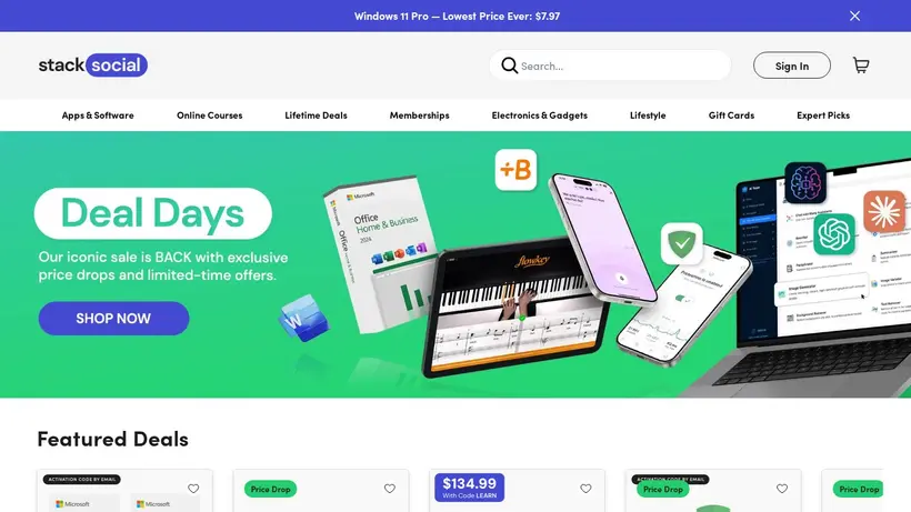 StackSocial homepage screenshot