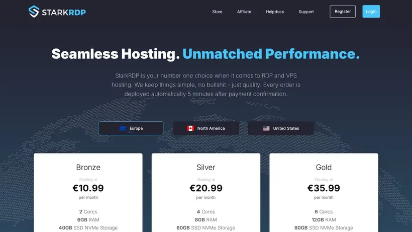 Stark RDP homepage screenshot