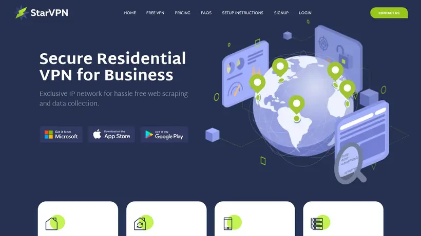 Star VPN homepage screenshot