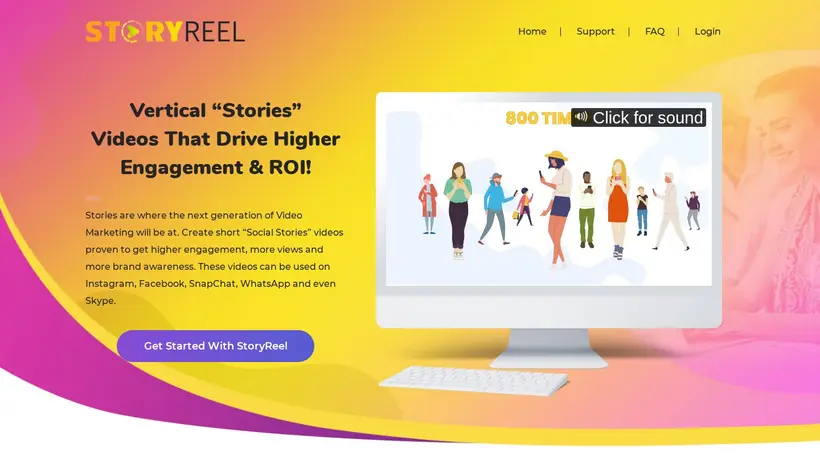 Story Reel homepage screenshot