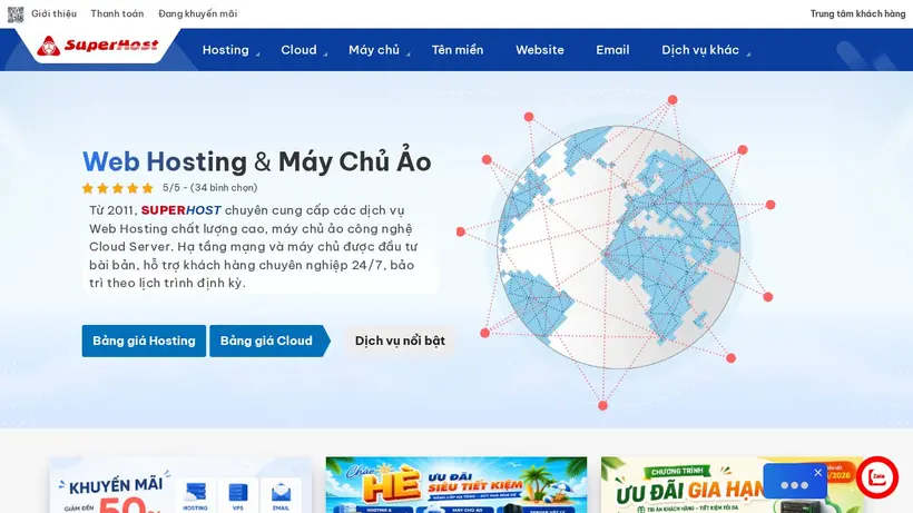 Superhost homepage screenshot