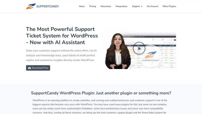 Support Candy homepage screenshot