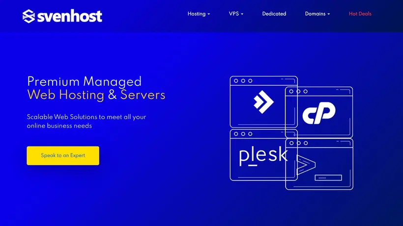 Svenhost homepage screenshot