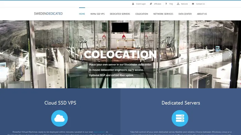SwedenDedicated homepage screenshot