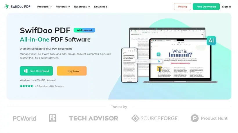 Swif Doo homepage screenshot