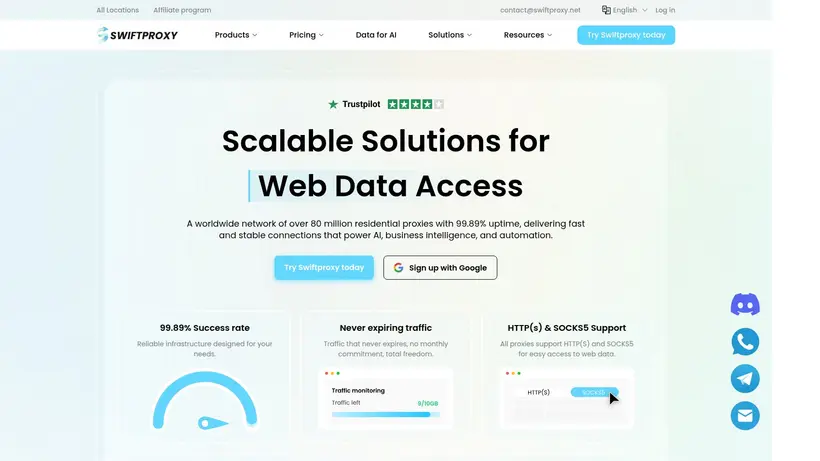 Swift Proxy homepage screenshot