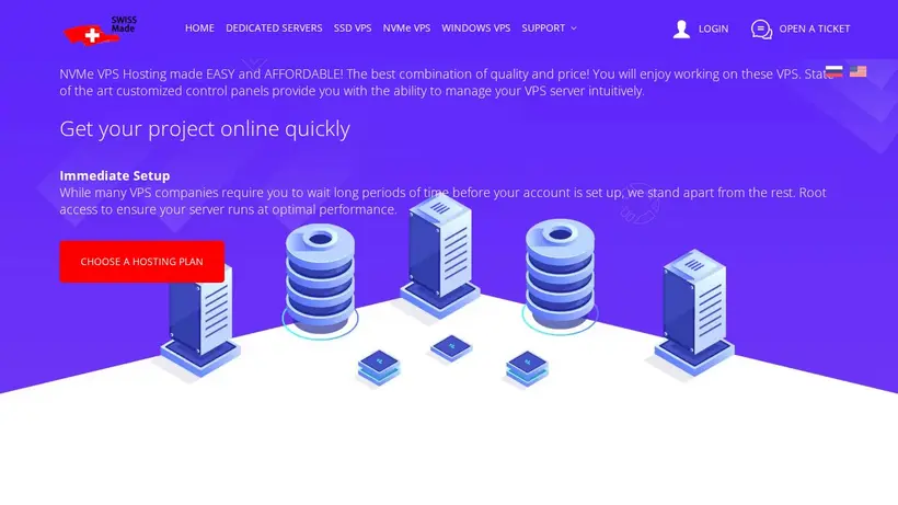 Swiss-VPS homepage screenshot