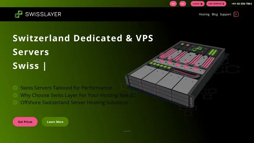 Swiss Layer homepage screenshot