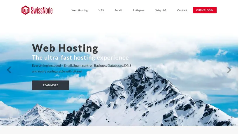 Swiss Node homepage screenshot