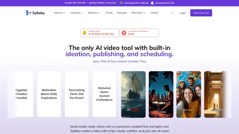 Syllaby homepage screenshot