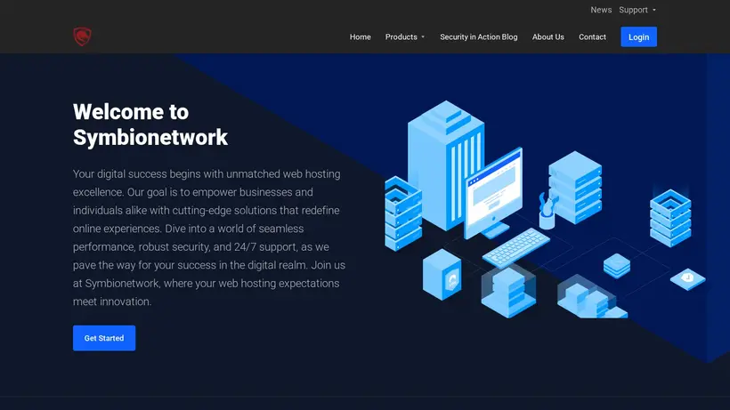 Symbio Network homepage screenshot