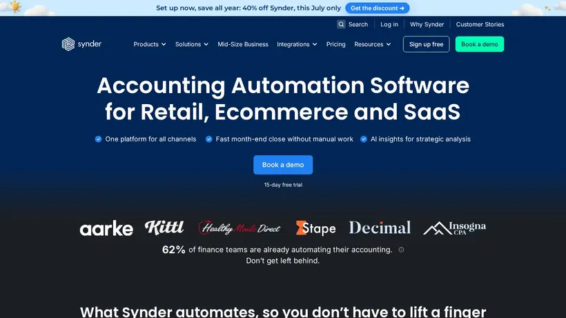 Synder homepage screenshot