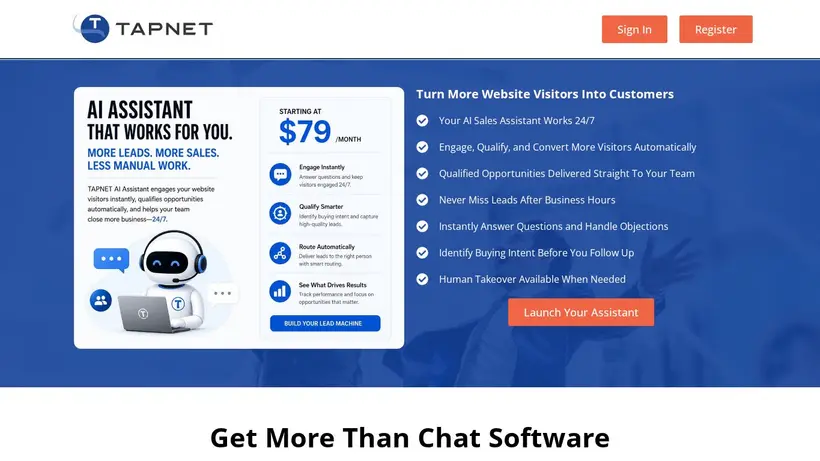 TAPNET homepage screenshot
