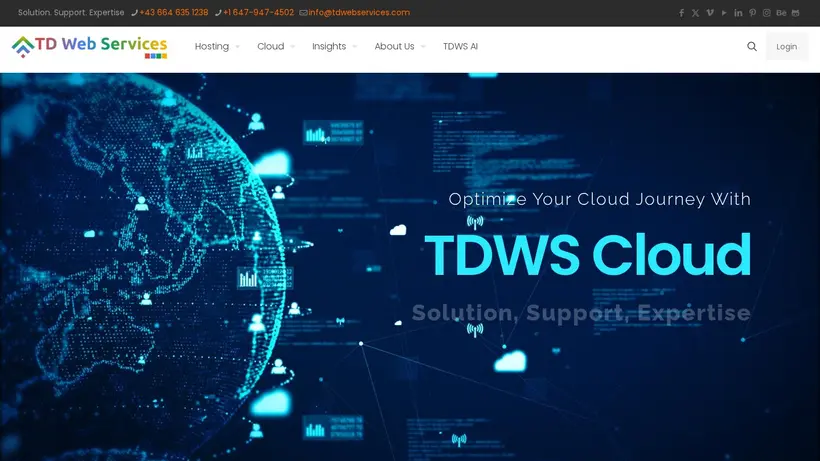 TD Web Services homepage screenshot