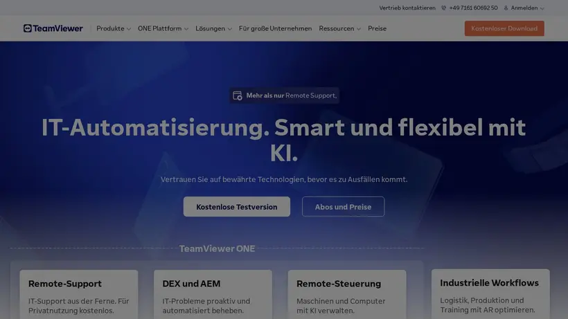 TeamViewer homepage screenshot