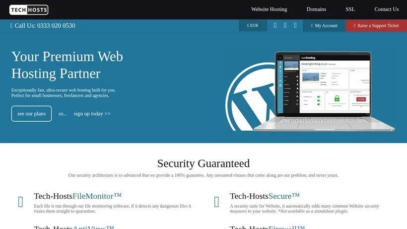 Tech Hosts homepage screenshot