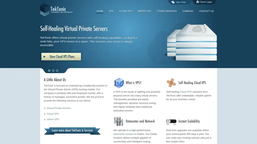 Tek Tonic homepage screenshot