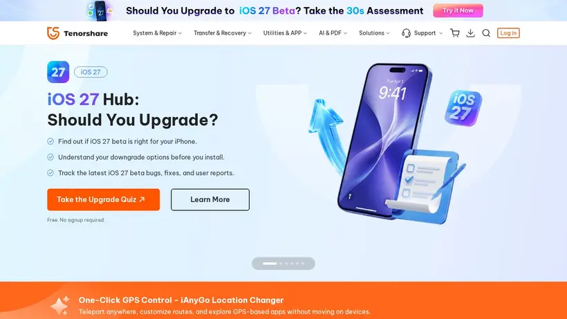 TenorShare homepage screenshot