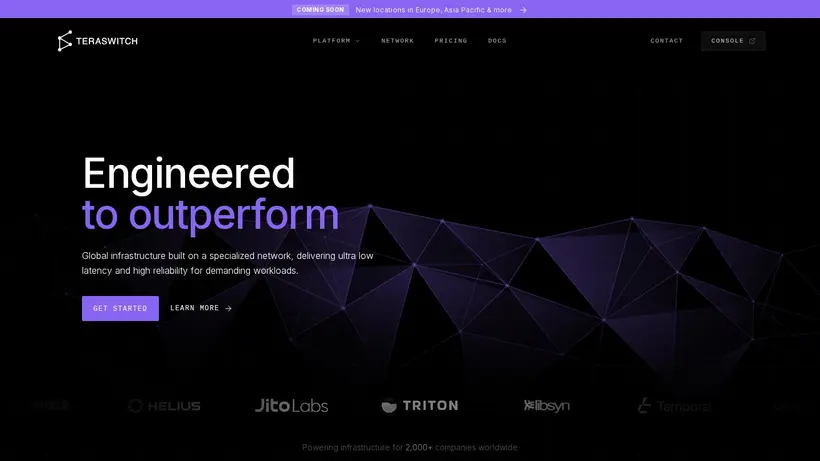 Tera Switch homepage screenshot