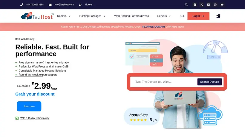 Tezhost Malaysia homepage screenshot