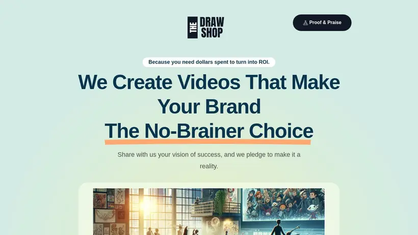 The Draw Shop homepage screenshot