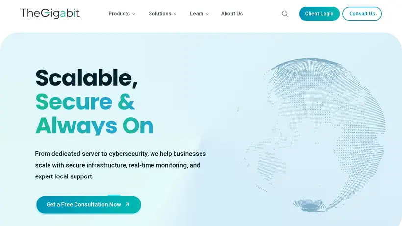 TheGigabit homepage screenshot