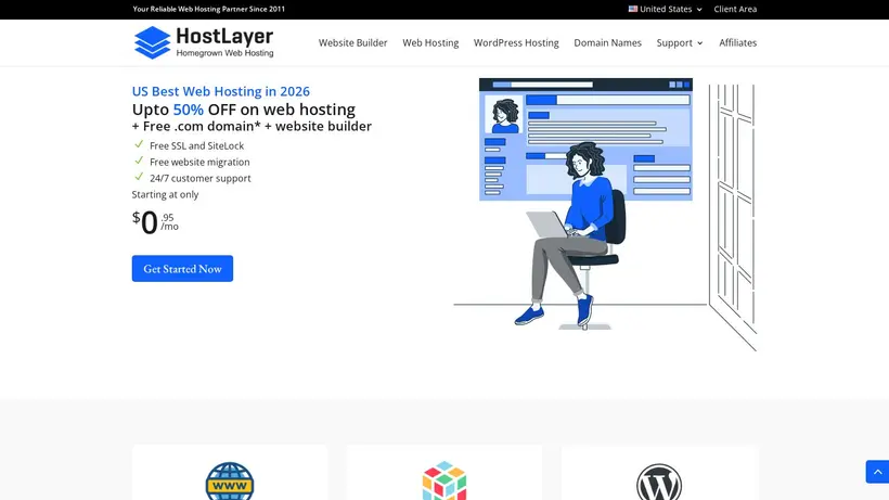 The Host Layer homepage screenshot