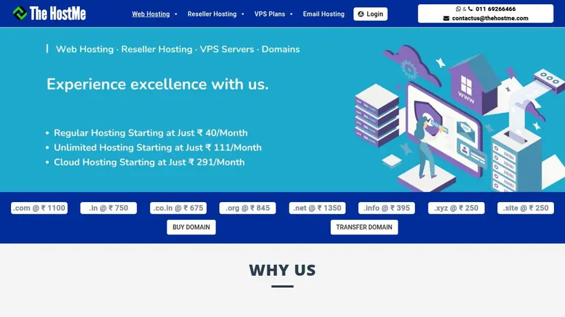 The Hostme homepage screenshot