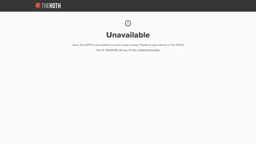 Thehoth homepage screenshot