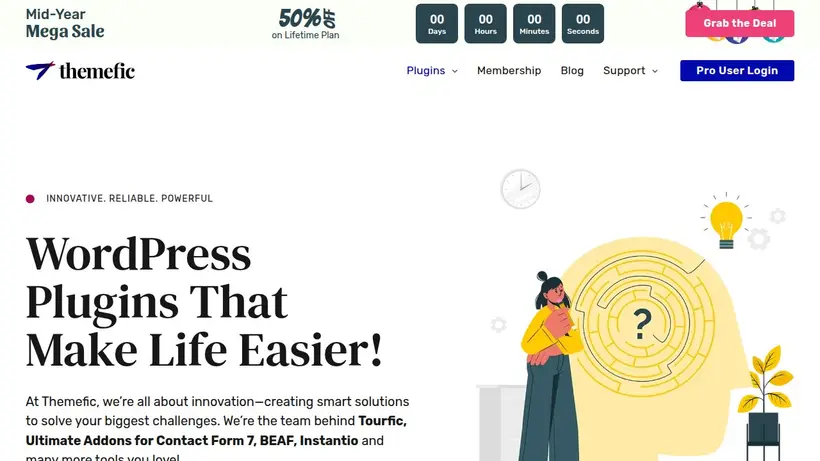 Themefic homepage screenshot
