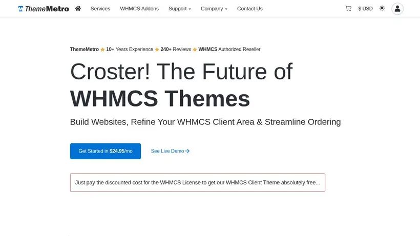 Theme Metro homepage screenshot