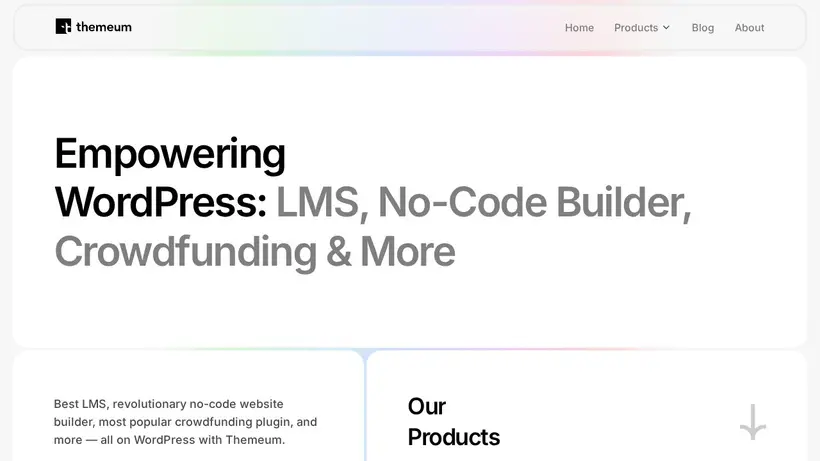 Themeum homepage screenshot