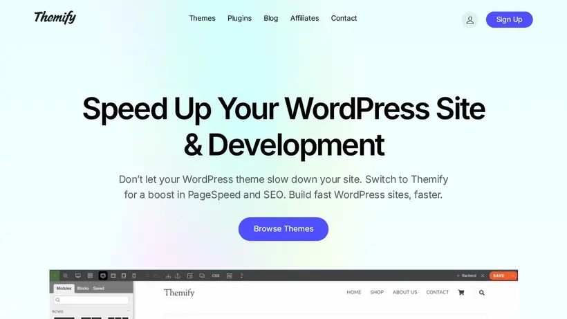 Themify homepage screenshot