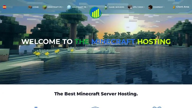 The Minecraft Hosting homepage screenshot