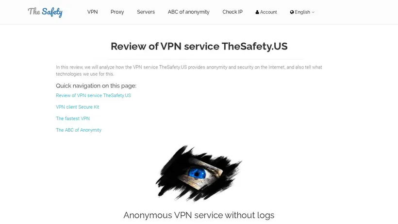 The Safety homepage screenshot