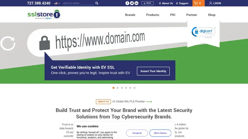 The SSL Store homepage screenshot