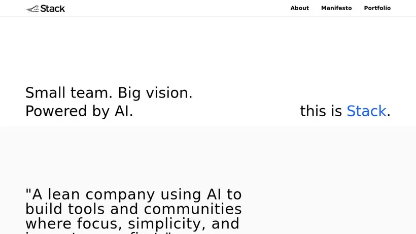 The Stack homepage screenshot