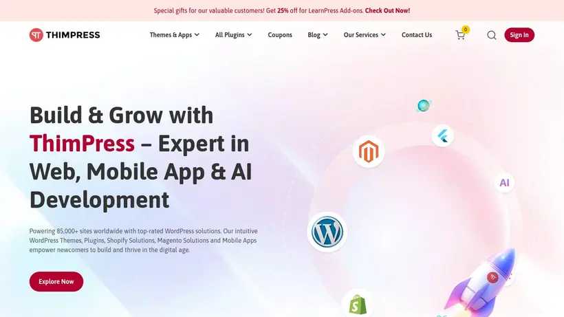 Thim Press homepage screenshot