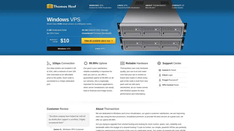 Thomas Host homepage screenshot