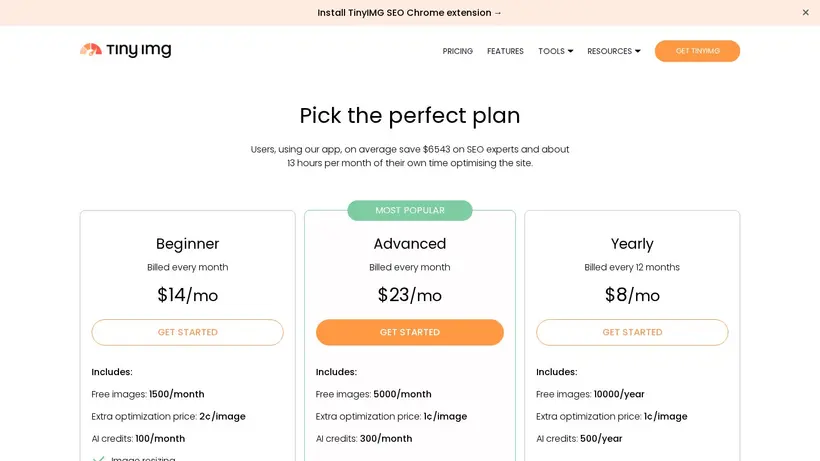 Tiny Img homepage screenshot