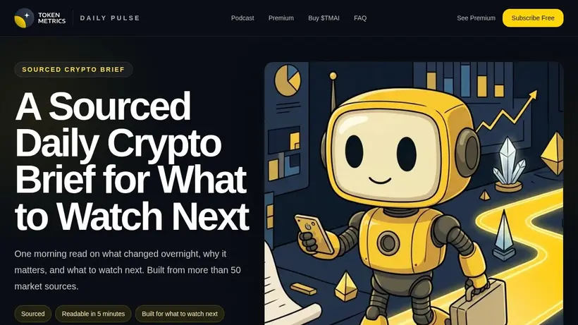 Token Metrics homepage screenshot
