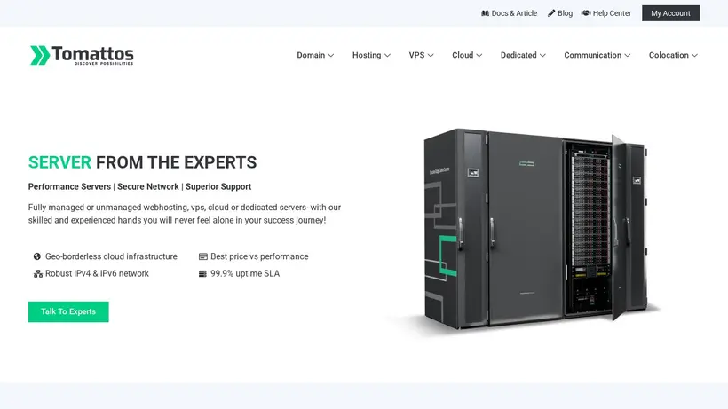 Tomattos homepage screenshot