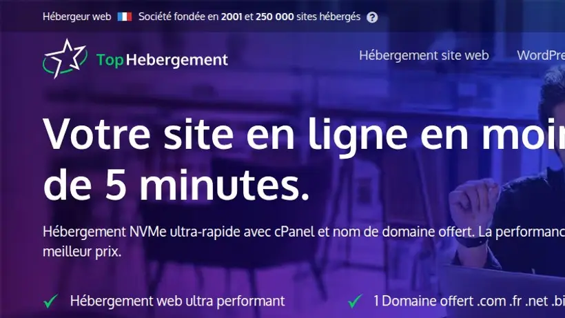 Top Hebergement homepage screenshot