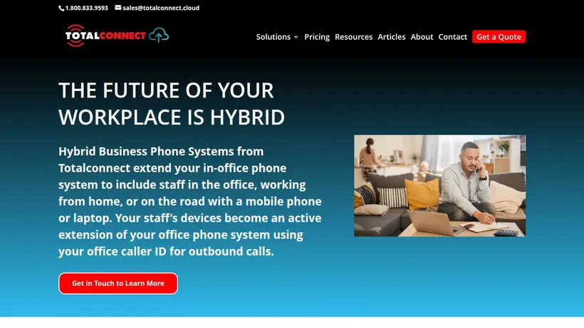 Total Connect Cloud homepage screenshot